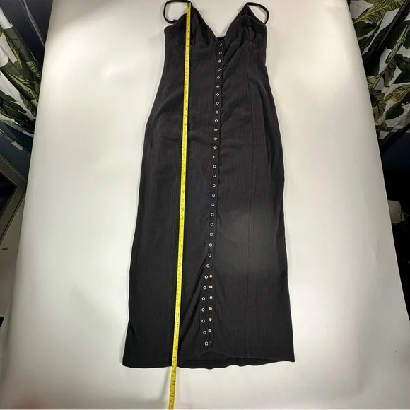 Intimately Free People Ribbed Bodycon Midi Dress Black M - Picture 13 of 16